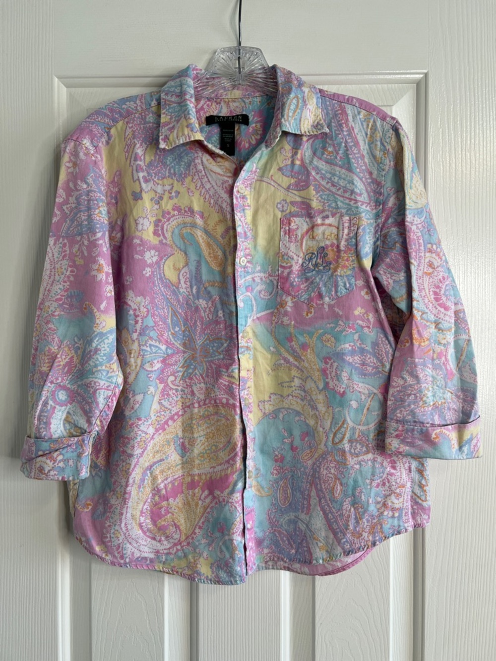 Lauren Ralph Lauren paisley rainbow pajama set small 100% cotton - Picture 2 of 7